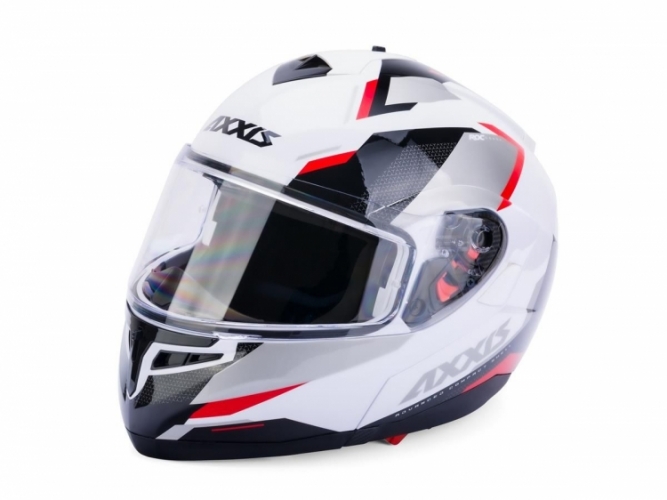 HELMET AXXIS ROC WHITE/RED